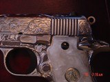 Colt Mustang Pocketlite 380,fully engraved & polished by Flannery Engraving,Pearlite grips,certificate,1 of a kind work of art !! - 6 of 16