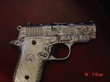Colt Mustang Pocketlite 380,fully engraved & polished by Flannery Engraving,Pearlite grips,certificate,1 of a kind work of art !! - 3 of 16