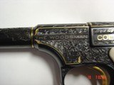 Colt Woodsman 1936, Jim Sornberger engraved,6 1/2",deep relief with 24k wire inlay & gold fox with rabbit,real ivory grips,signed,nicer than phot - 7 of 15