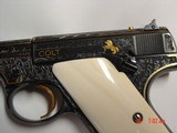 Colt Woodsman 1936, Jim Sornberger engraved,6 1/2",deep relief with 24k wire inlay & gold fox with rabbit,real ivory grips,signed,nicer than phot - 6 of 15