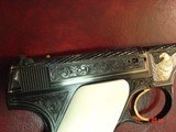 Colt Woodsman 1st series,engraved by Jim Sornberger,24K inlays, bald Eagle,real ivory grips,22LR,6 1/2" 1931,awesome 1 of a kind masterpiece !! - 3 of 15