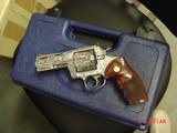 Colt Anaconda 4",fully engraved & polished by Flannery Engraving,44 mag,Rosewood custom grips, box,Manual etc,a true work of art !! - 11 of 15