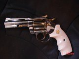 Colt Diamondback 4" 38sp,1978,just refinished in bright nickel with 24K accents,bonded ivory grips,awesome showpiece !! - 9 of 16