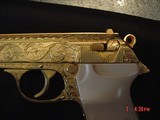 Walther PPK/S 22LR,Flannery Engraved & fully 24K Gold plated,custom & original grips,1 of a kind masterpiece !! - 6 of 15
