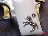 Colt 1908 Vest Pocket 25 caliber,just refinished in mirror nickel & 24K gold accents,bonded ivory grips-awesome !! - 4 of 15