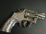 Smith & Wesson 10-5,rare 2" barrel,nickel,made 1962, real Mexican Sterling grips with real 10K Gold accents, stamped inside grip,Tyler grip inser - 4 of 15