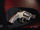 Smith & Wesson 10-5,rare 2" barrel,nickel,made 1962, real Mexican Sterling grips with real 10K Gold accents, stamped inside grip,Tyler grip inser - 2 of 15