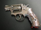 Smith & Wesson 10-5,rare 2" barrel,nickel,made 1962, real Mexican Sterling grips with real 10K Gold accents, stamped inside grip,Tyler grip inser - 5 of 15