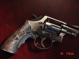 Smith & Wesson 10-5,rare 2" barrel,nickel,made 1962, real Mexican Sterling grips with real 10K Gold accents, stamped inside grip,Tyler grip inser - 8 of 15