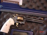 Colt Python 6" 357mag, 1974,just refinished in pres grade blue with 24k gold accents,awesome showpiece ! & rare ! - 1 of 12