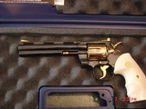 Colt Python 6" 357mag, 1974,just refinished in pres grade blue with 24k gold accents,awesome showpiece ! & rare ! - 3 of 12