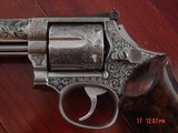 Smith & Wesson 686 no dash,1980,4" 357,custom grips & hammer,fully master engraved,round butt,1 of a kind showpiece !! - 8 of 15