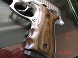 Taurus 9mm PT-92-AFS, double action 5", never fired,$100 custom wood grips,box, manual 2 mags,stainless - 9 of 11