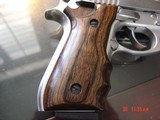 Taurus 9mm PT-92-AFS, double action 5", never fired,$100 custom wood grips,box, manual 2 mags,stainless - 8 of 11