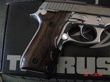 Taurus 9mm PT-92-AFS, double action 5", never fired,$100 custom wood grips,box, manual 2 mags,stainless - 3 of 11