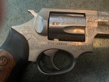 Ruger SP101, deep engraved,stainless,6 moon clips , wood & rubber grips, 2 1/4",357 mag , box ,papers etc. - 7 of 11