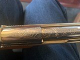 Tanfoglio Italian 380 auto,model GT380 rare factory engraved, & gold plated,3 3/4",7 round mag with extension,wood grips with thumb rest & checke - 8 of 15