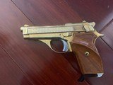 Tanfoglio Italian 380 auto,model GT380 rare factory engraved, & gold plated,3 3/4",7 round mag with extension,wood grips with thumb rest & checke - 12 of 15