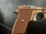 Tanfoglio Italian 380 auto,model GT380 rare factory engraved, & gold plated,3 3/4",7 round mag with extension,wood grips with thumb rest & checke - 10 of 15