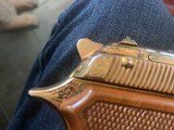 Tanfoglio Italian 380 auto,model GT380 rare factory engraved, & gold plated,3 3/4",7 round mag with extension,wood grips with thumb rest & checke - 6 of 15