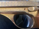 Tanfoglio Italian 380 auto,model GT380 rare factory engraved, & gold plated,3 3/4",7 round mag with extension,wood grips with thumb rest & checke - 4 of 15