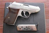 Walther PPK-Interarms 380 ,fully engraved by Flannery Engraving,polished stainless,rosewood grips, 2 mags,box etc. - 1 of 8