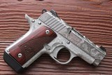 Kimber Micro 380 auto,new in box,fully engraved by Flannery,night sights,soft case,holster,3 mags-awesome !! - 1 of 7