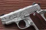 Kimber Micro 380 auto,new in box,fully engraved by Flannery,night sights,soft case,holster,3 mags-awesome !! - 3 of 7