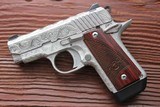 Kimber Micro 380 auto,new in box,fully engraved by Flannery,night sights,soft case,holster,3 mags-awesome !! - 4 of 7