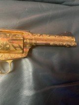 Colt SAA 1938,1st Gen ? 357 Mag, 4 3/4",Flannery engraved in rare Cattle Brand style,24k plated,ivory grips,King Custom sights - 4 of 10