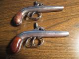 ANTIQUE AMERICAN PAIR MATCH DERRINGERS SMALL PERCUSIION PISTOLS - 2 of 3