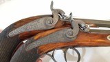 Pair of Engraved Belgain .61 Cal Percussion Dueling / Target Pistols - 2 of 15