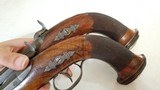 Pair of Engraved Belgain .61 Cal Percussion Dueling / Target Pistols - 11 of 15