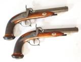 Pair of Engraved Belgain .61 Cal Percussion Dueling / Target Pistols - 1 of 15