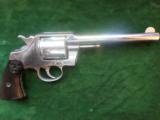 Colt DA 1892 mod. 41 Cal. 6" Barrel, nickel w/ old holster - 3 of 4