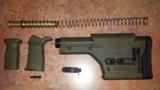 Magpul PRS Sniper Stock,Tube,Spring,buffer, in OD Green with matching MOE vertical handle and Grip, Trigger Guard - 1 of 9