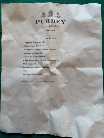 J. Purdey 1928 'Lightweight' 12 Gauge - Image 14 of 15
