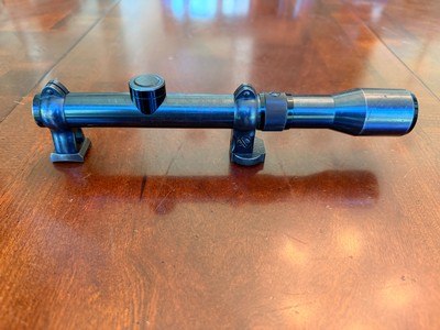 Karl Kaps 2 1/2 power German hunting scope with claw mounts and their bases as modified for an 11 mm rail. - Image 8 of 12