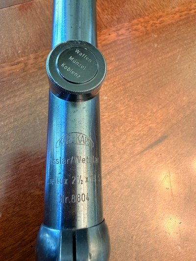 Karl Kaps 2 1/2 power German hunting scope with claw mounts and their bases as modified for an 11 mm rail. - Image 2 of 12