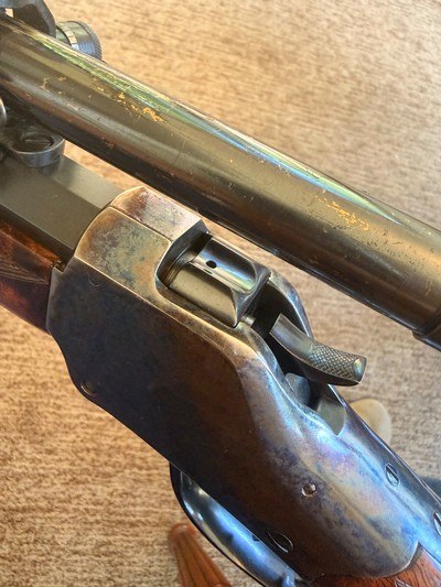 A restored Winchester 1885Schutzen rifle with a thick sided action, DSTs and possibly a Schoyen barrel - Image 17 of 19