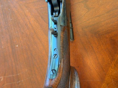 A restored Winchester 1885Schutzen rifle with a thick sided action, DSTs and possibly a Schoyen barrel - Image 11 of 19