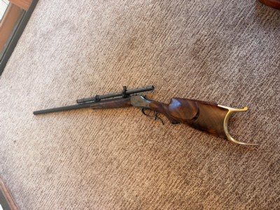 A restored Winchester 1885Schutzen rifle with a thick sided action, DSTs and possibly a Schoyen barrel - Image 18 of 19