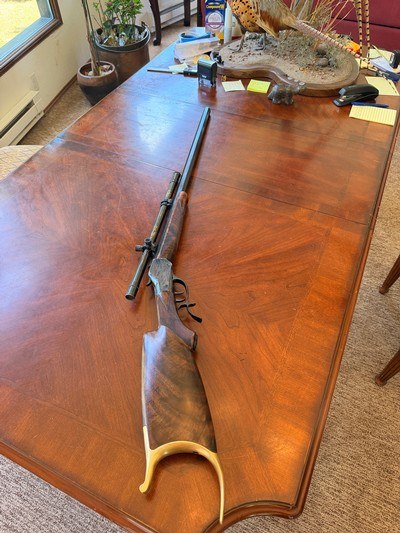 A restored Winchester 1885Schutzen rifle with a thick sided action, DSTs and possibly a Schoyen barrel - Image 6 of 19