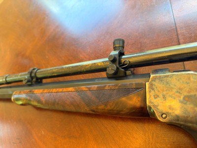 A restored Winchester 1885Schutzen rifle with a thick sided action, DSTs and possibly a Schoyen barrel - Image 3 of 19