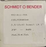 Schmidt Bender 2.5-10x40 Summit, LM Reticle, 1 Inch Tube Scope, Second Focal Plane - 2 of 6