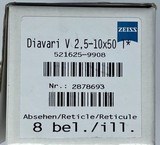 ZEISS Diavari V 2.5-10x50 T* #8 Reticle Scope, 5217309908 - 4 of 5