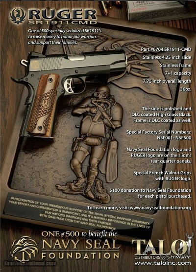 RUGER SR1911 .45ACP Commander Navy Seal Foundation Exclusive - Image 4 of 5