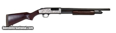 MOSSBERG 500 Persuader Retrograde 18.5" Filligree Polished Engraved