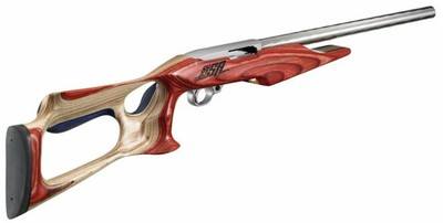 RUGER 10/22 US Shooting Team Stainless with Red, Blue Laminate Thumbhole Stock - Image 1 of 5