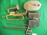 2 Revolver Cart. Boxes...2 Relic Bugles...1872 Hosp. Canteen ...&...3 18th-19th Century Bayonets - 1 of 15